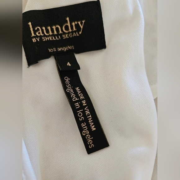 Laundry by Shelli Segal Cream Lined Long Sleeve Zipper Lace Dress-Size 4 - Picture 4 of 4